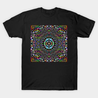 Kaleidoscope Trippy Skulls Rainbow T-Shirt